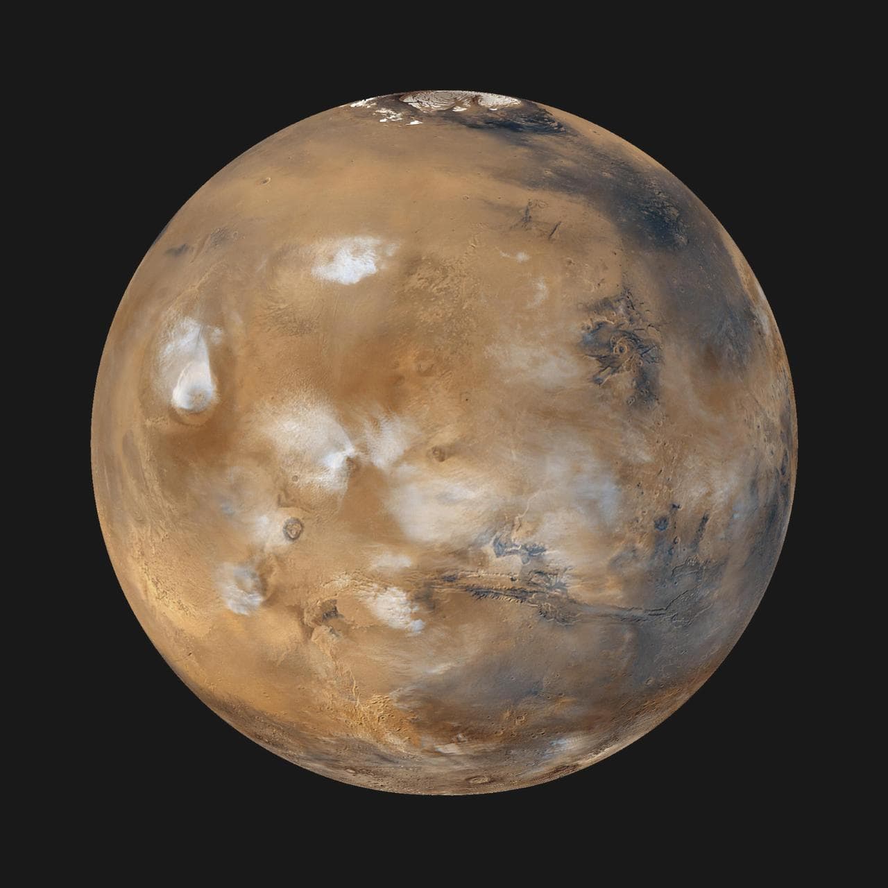 Mars, widok globalny (NASA)