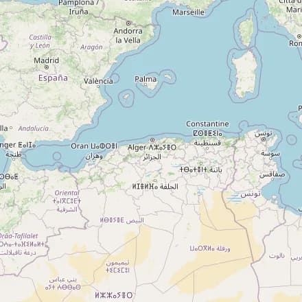 Carte approximative — Algérie (OpenStreetMap)