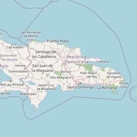 Orientacyjna mapa — Dominikana (OpenStreetMap)