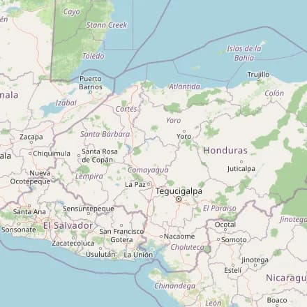 Orientacyjna mapa — Honduras (OpenStreetMap)