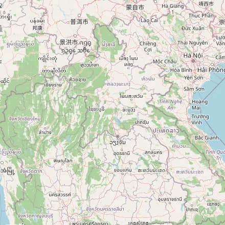 Ориентировъчна карта — Лаос (OpenStreetMap)