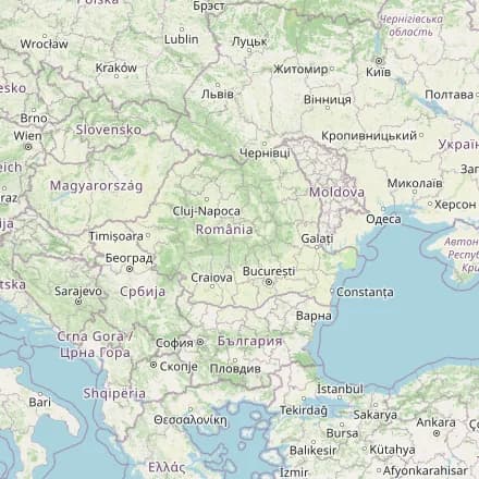 Globale kaart — Roemenië (OpenStreetMap)