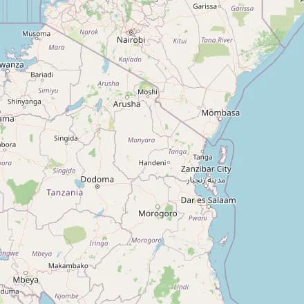 Orientacyjna mapa — Tanzania (OpenStreetMap)