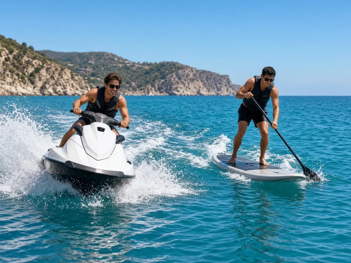 Exemple de défi jet-ski ou paddle