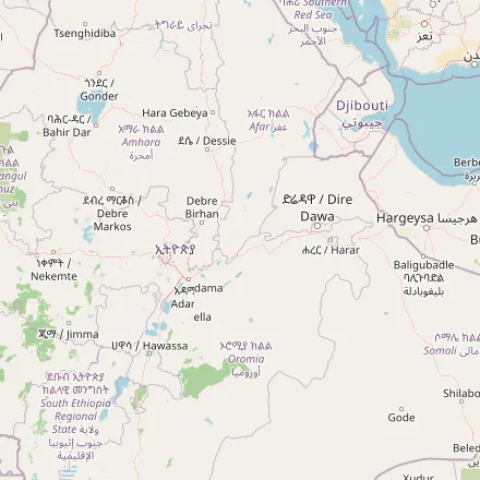 Orientačná mapa — Etiópia (OpenStreetMap)