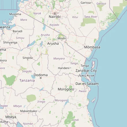 Orientačná mapa — Tanzánia (OpenStreetMap)